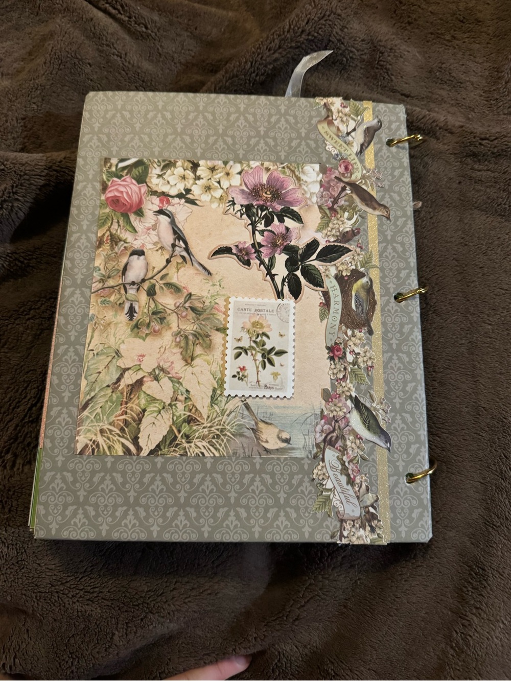 Garden Junk Journal Notebook with Floral & Butterfly Cover - Homemade - Picture 2 of 7